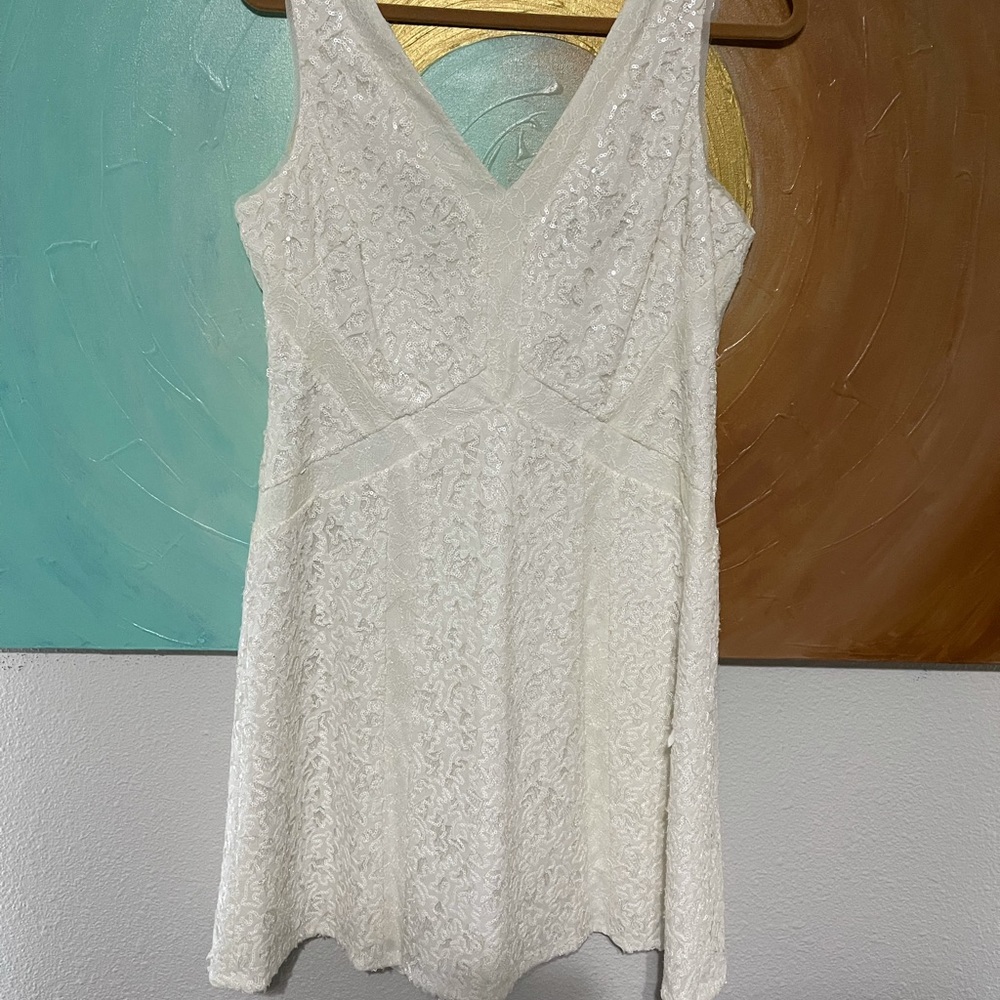 Beautiful BCBG white sequin dress